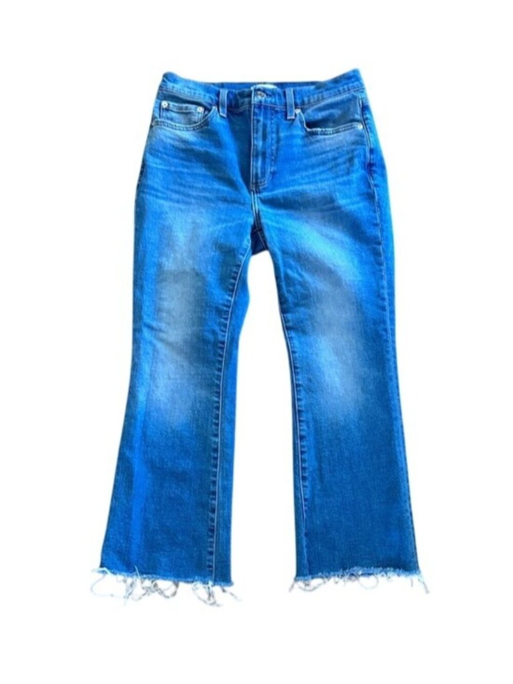 Pistola Jeans Classic Blue Women's Straight Jeans Raw Hem Sz 28P
